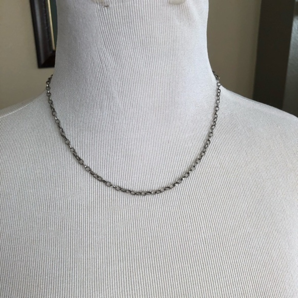 JS Silver Tone Necklace